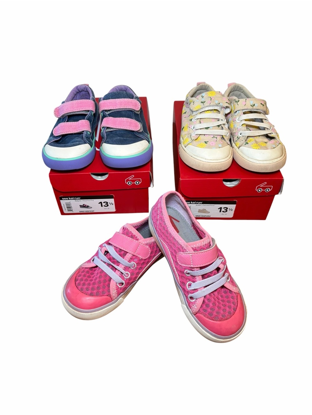 See Kai Run Girls Shoe Bundle | 3 Pairs | Sizes 13 & 13.5 | Wide Toe Box